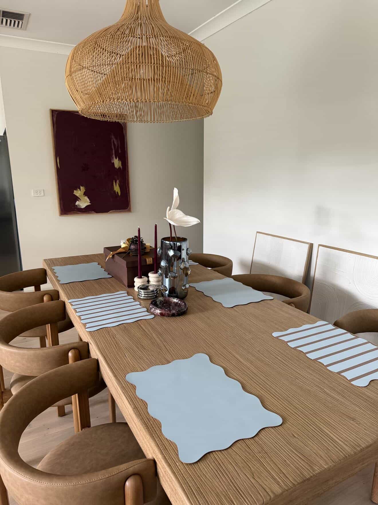 Sea Salt Stripe Scalloped Placemat